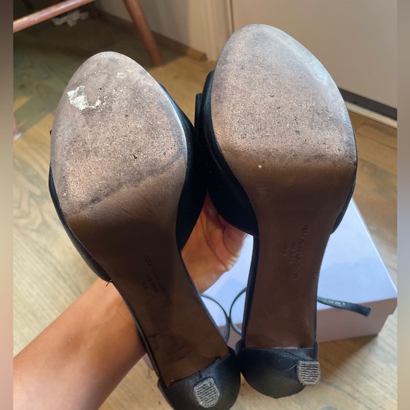Vera wang black satin heels with bow - Picture 6 of 8